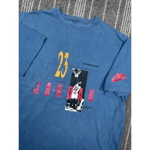 Nike Air Jordan Shirt Mens XL Blue‎ Michael accolades Vintage 1990 Single Stitch